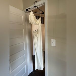 White Slip Dress with Cutout on Side